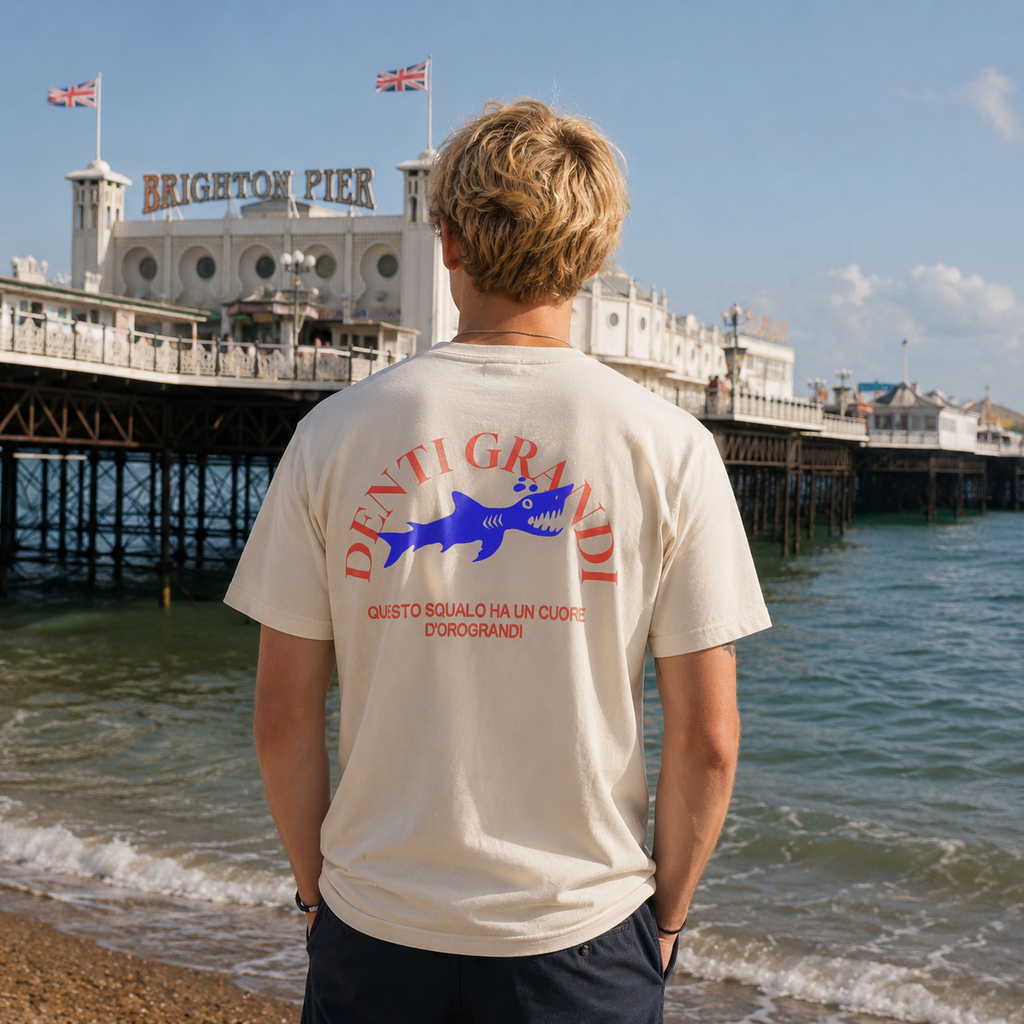 Embroidered Relaxed Fit Shark T Shirt