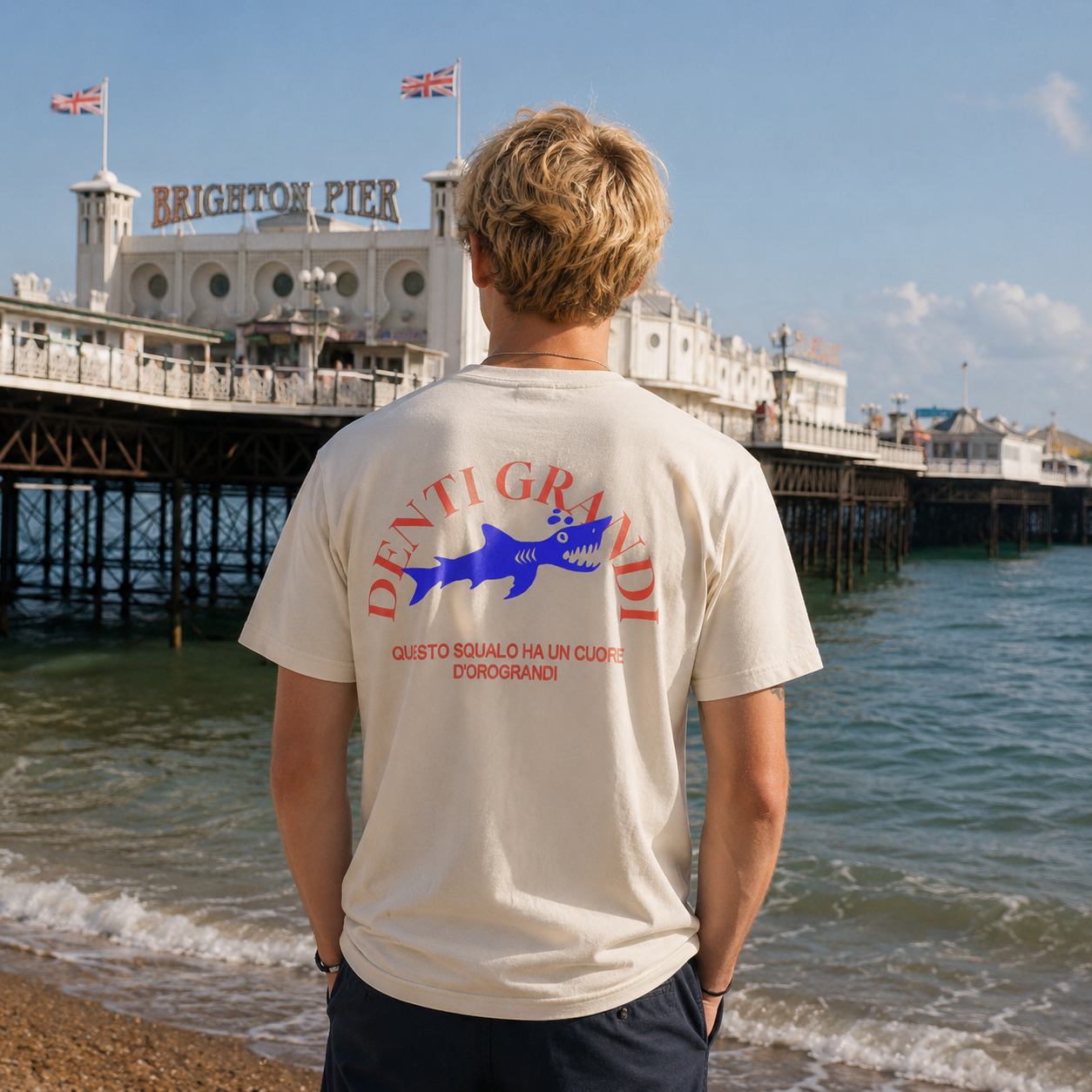 Embroidered Relaxed Fit Shark T Shirt