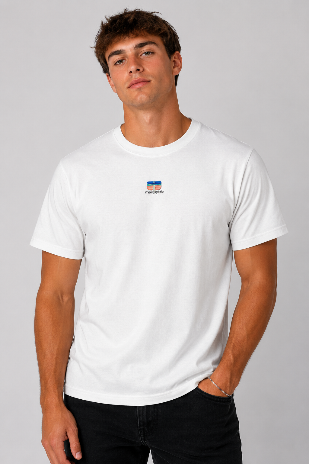 Embroidered Lighthouse Relaxed Fit T Shirt