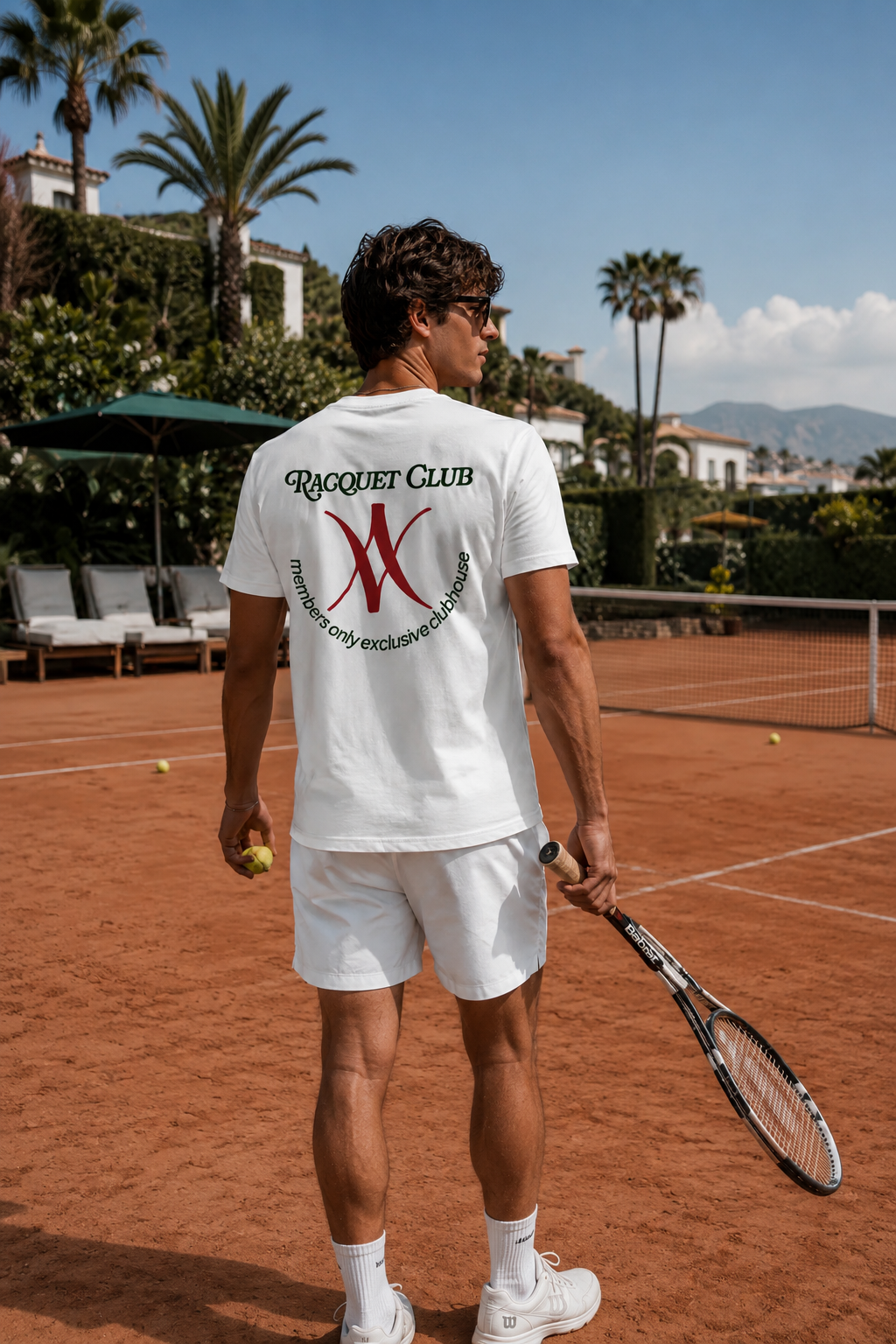 Embroidered Relaxed Fit Racquet Club T Shirt