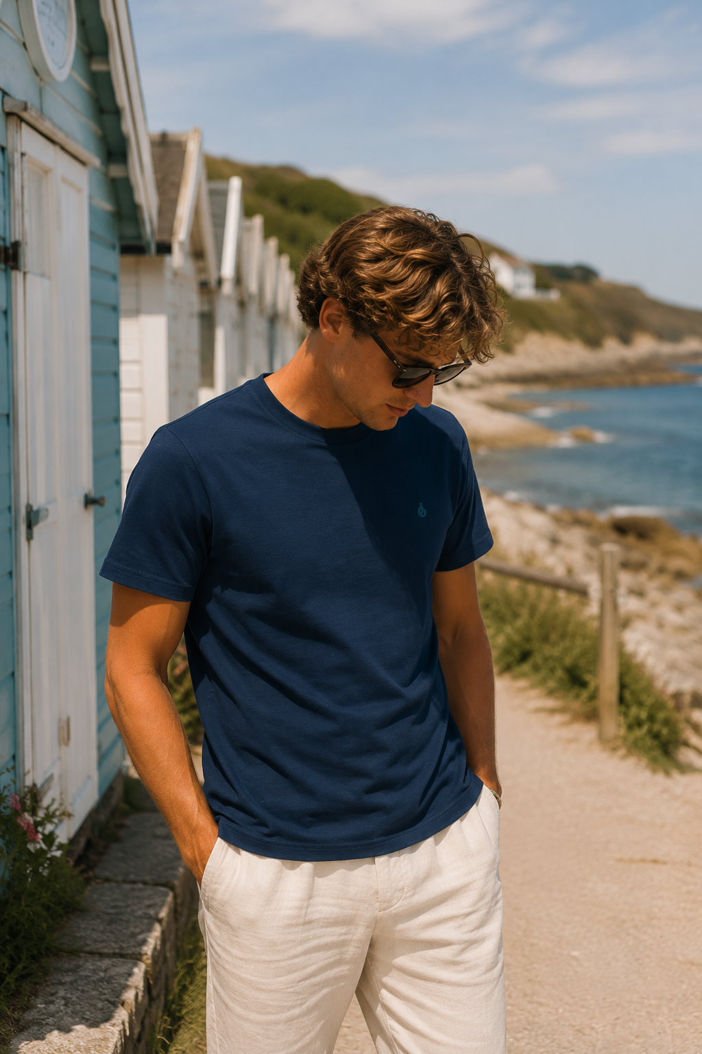 Coast French Navy Cotton-TENCEL™ T Shirt